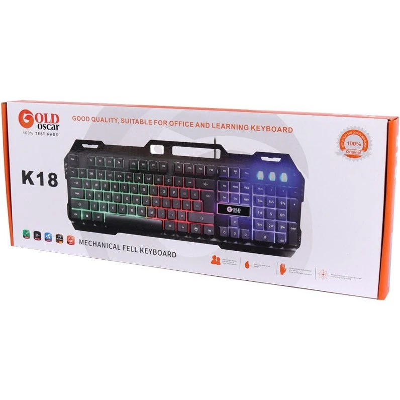 کیبرد گیمینگ گولد اوسکار آر جی بی k18 (آکبند)